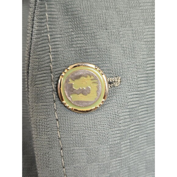 Vintage Blazer Mens 42 Hal Martin Green Gold Metal Buttons Sport Coat Jacket 70s - Picture 4 of 11